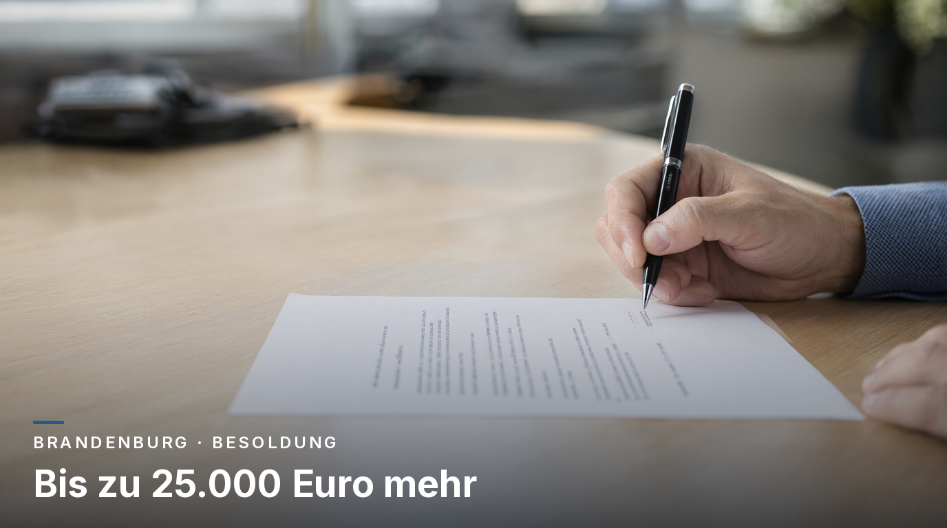 Brandenburg: 7 bis 18 Prozent mehr Besoldung ab Dezember