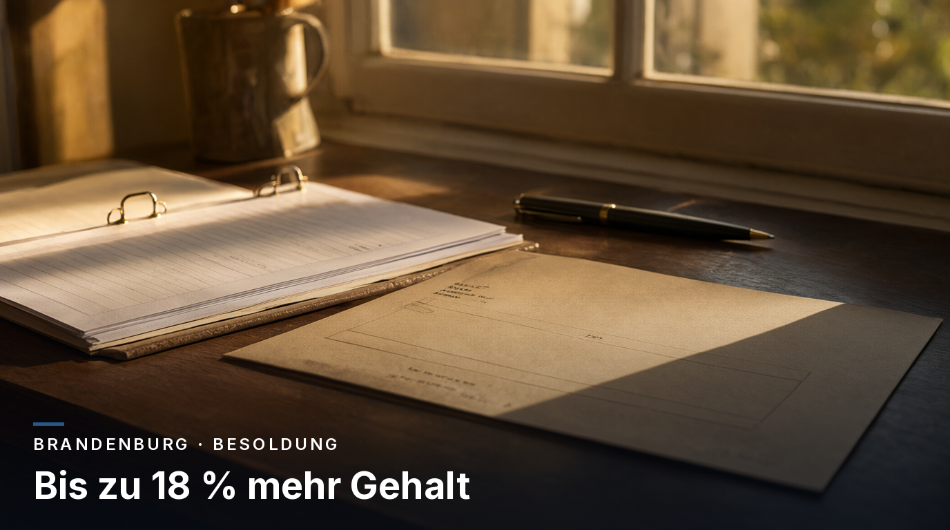 Brandenburg: 18 % mehr Besoldung, rückwirkend ab Januar