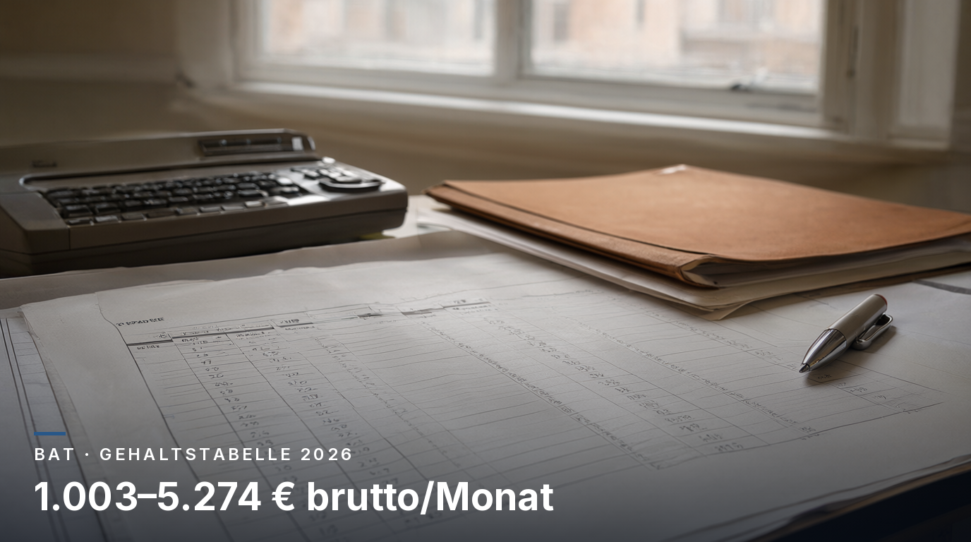 BAT Gehaltstabelle 2026: Gruppen I–X, Werte & Rechner
