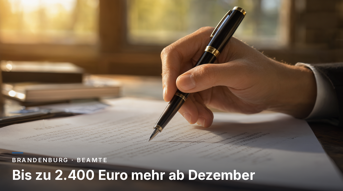 Brandenburg: Besoldung steigt ab Dezember – bis 2400 Euro