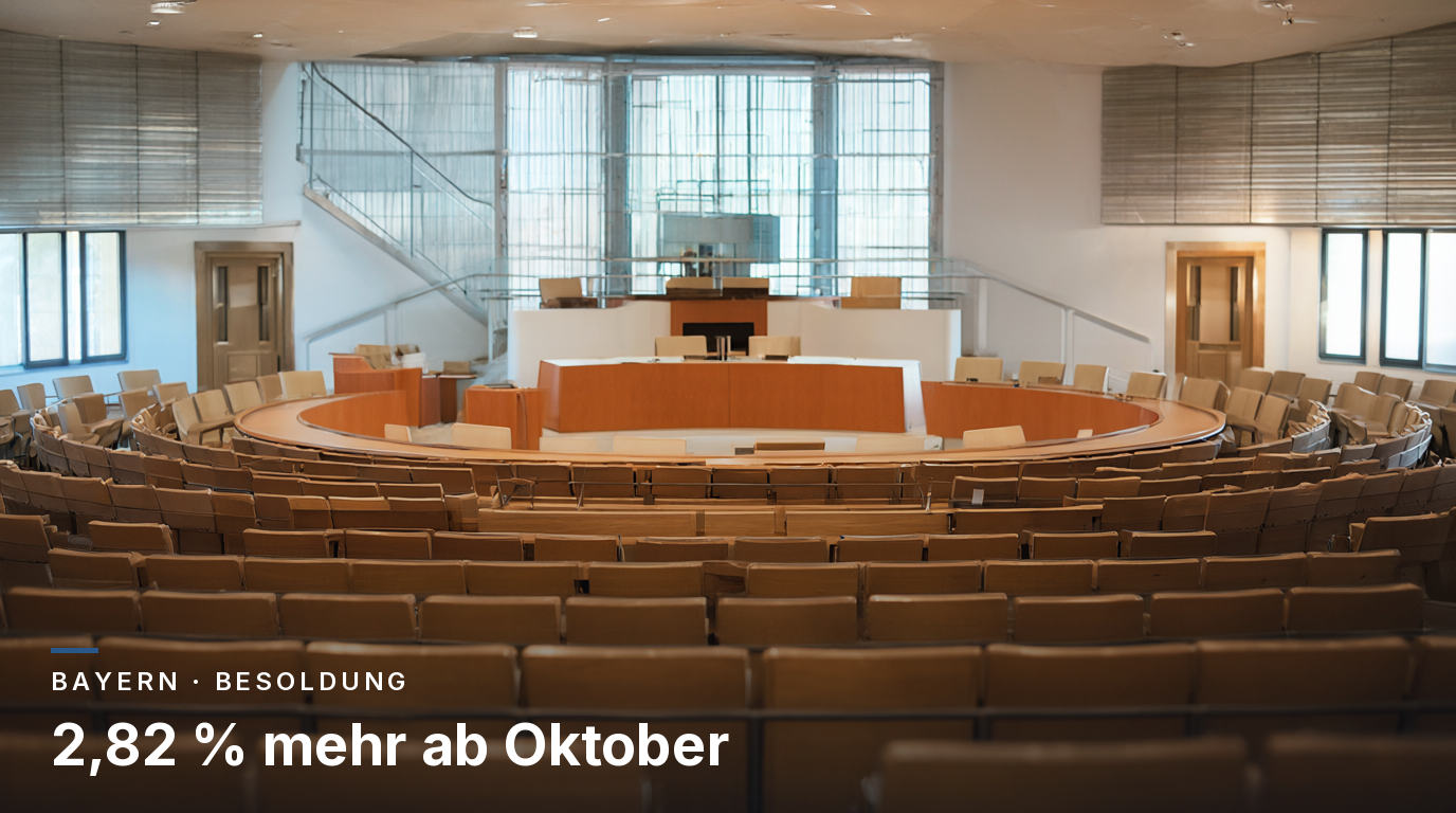 Bayern: 2,82 Prozent mehr Besoldung ab Oktober 2026