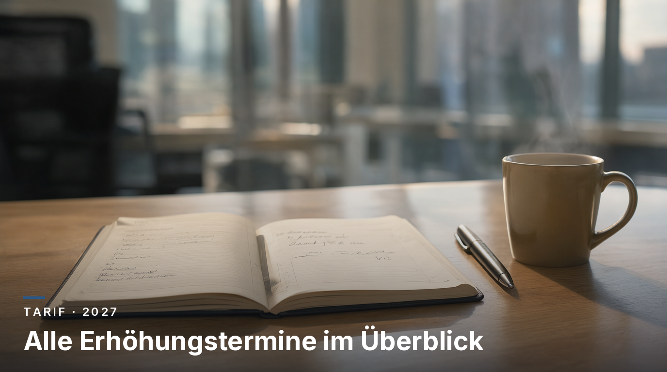 Gehaltserhöhung 2027: Alle Termine für TVöD, TV-L und TV-H