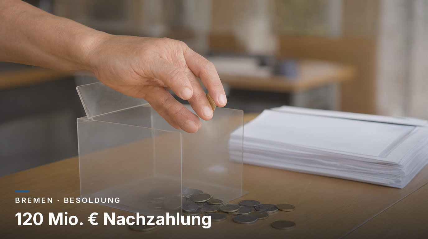 Bremen: 120 Millionen Euro Nachzahlung für Beamte