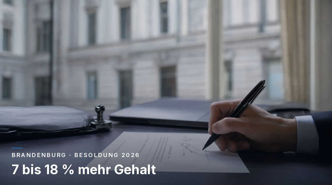 Besoldung Brandenburg 2026: +7 bis 18 % (Tabelle)